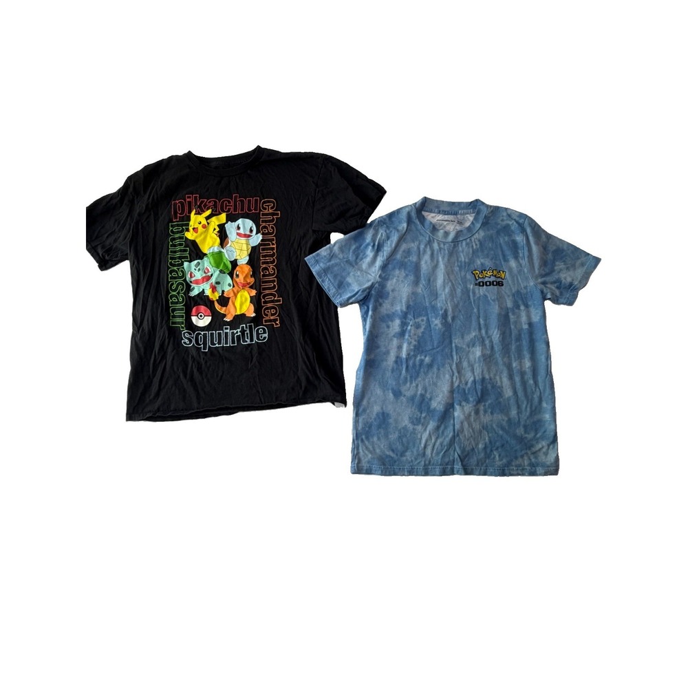 Pokemon T-Shirt Lot 2 Pc Youth XL 14/16 & 13/14 Charizard Pikachu
